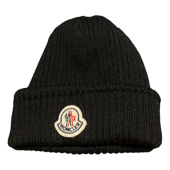 Moncler Black Ribbed Beanie - Picture 1 of 4